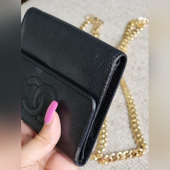 Chanel Black Caviar Leather Wallet on Chain - Picture 7 of 16